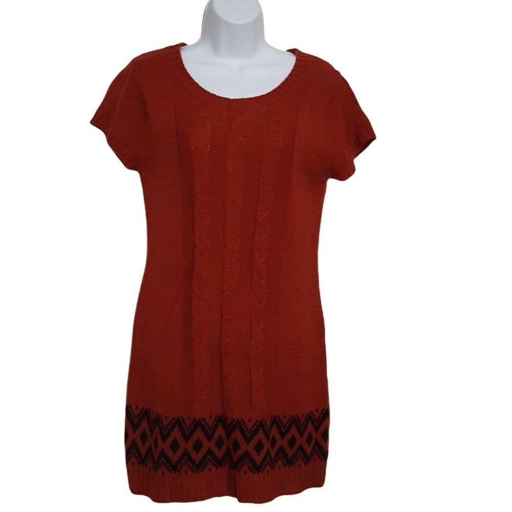 Juniors XL Knit Sweater Dress Tunic Made‎ For Me to Look Amazing Rust